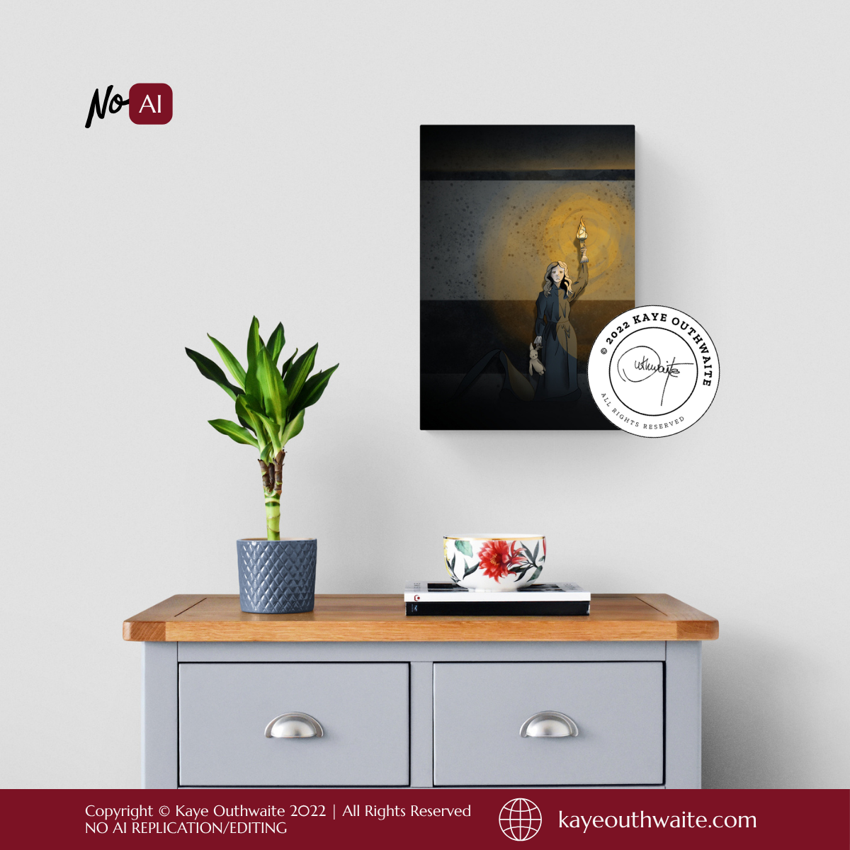 Little Rabbit canvas print displayed in a living room setting