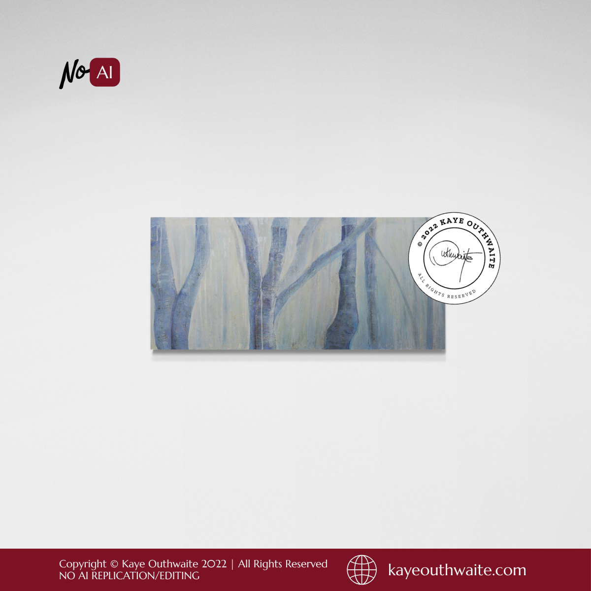 'Forest in Blue' (2022) - Original Oil Painting on Wooden Panel