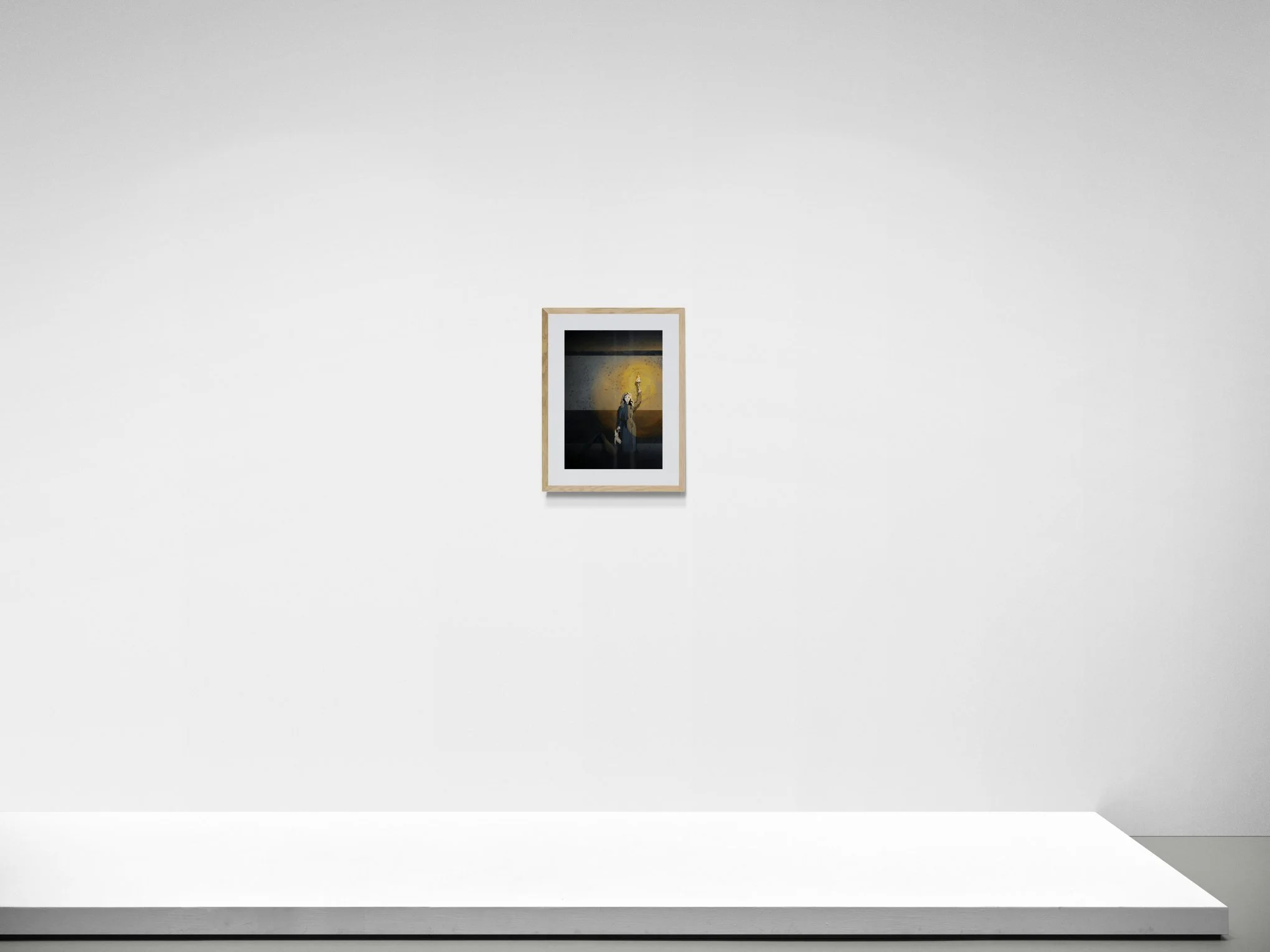 'Little Rabbit' illustration displayed on a gallery wall
