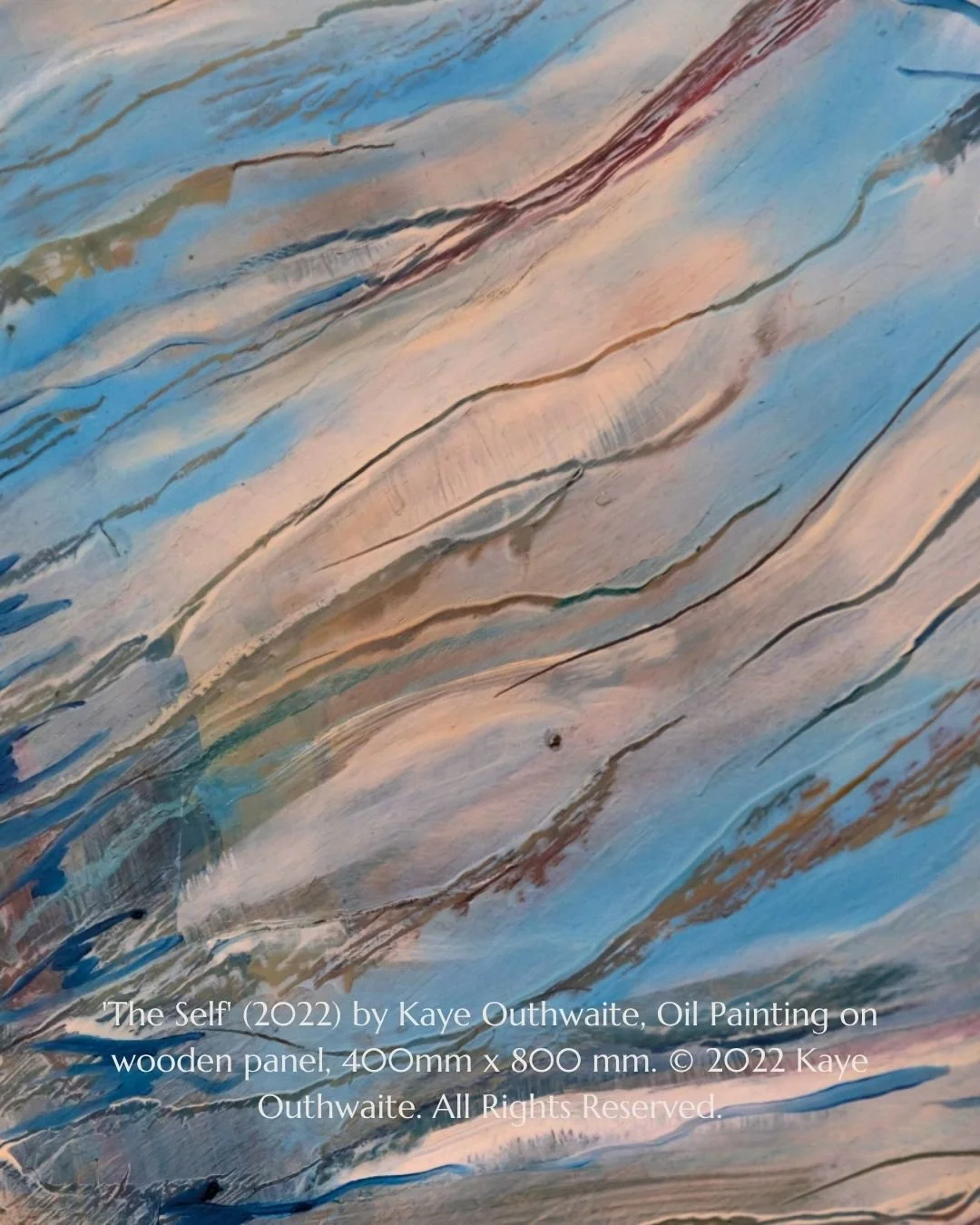 Macro detail of textured paint surface in The Self, painting by Kaye Outhwaite