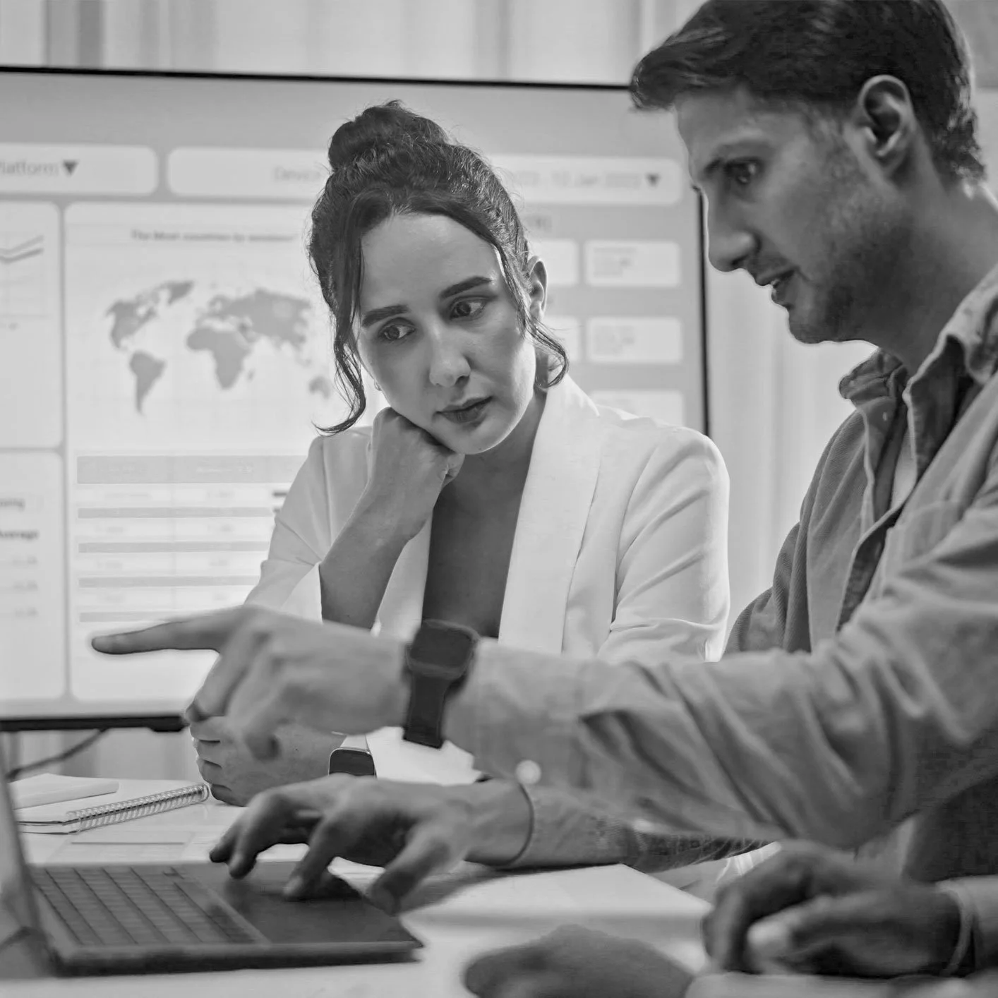 business people reviewing reports