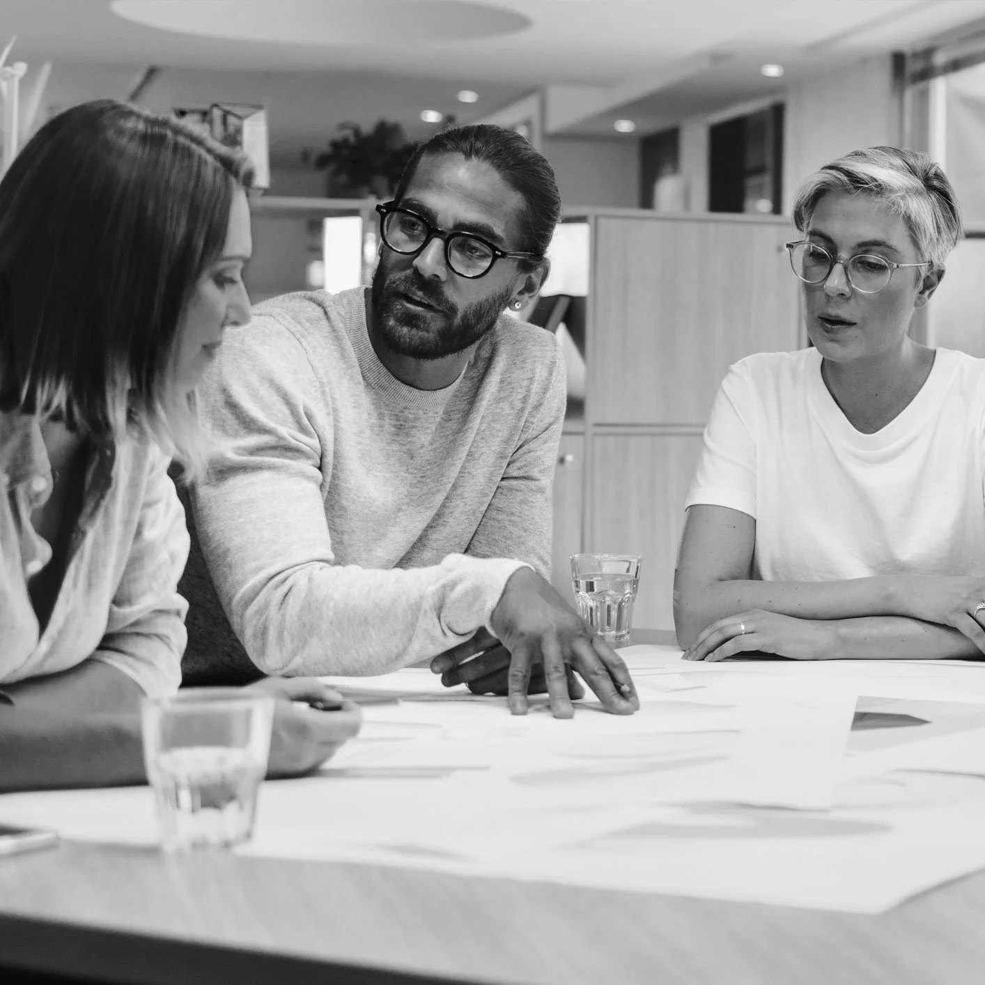 group discussing plans