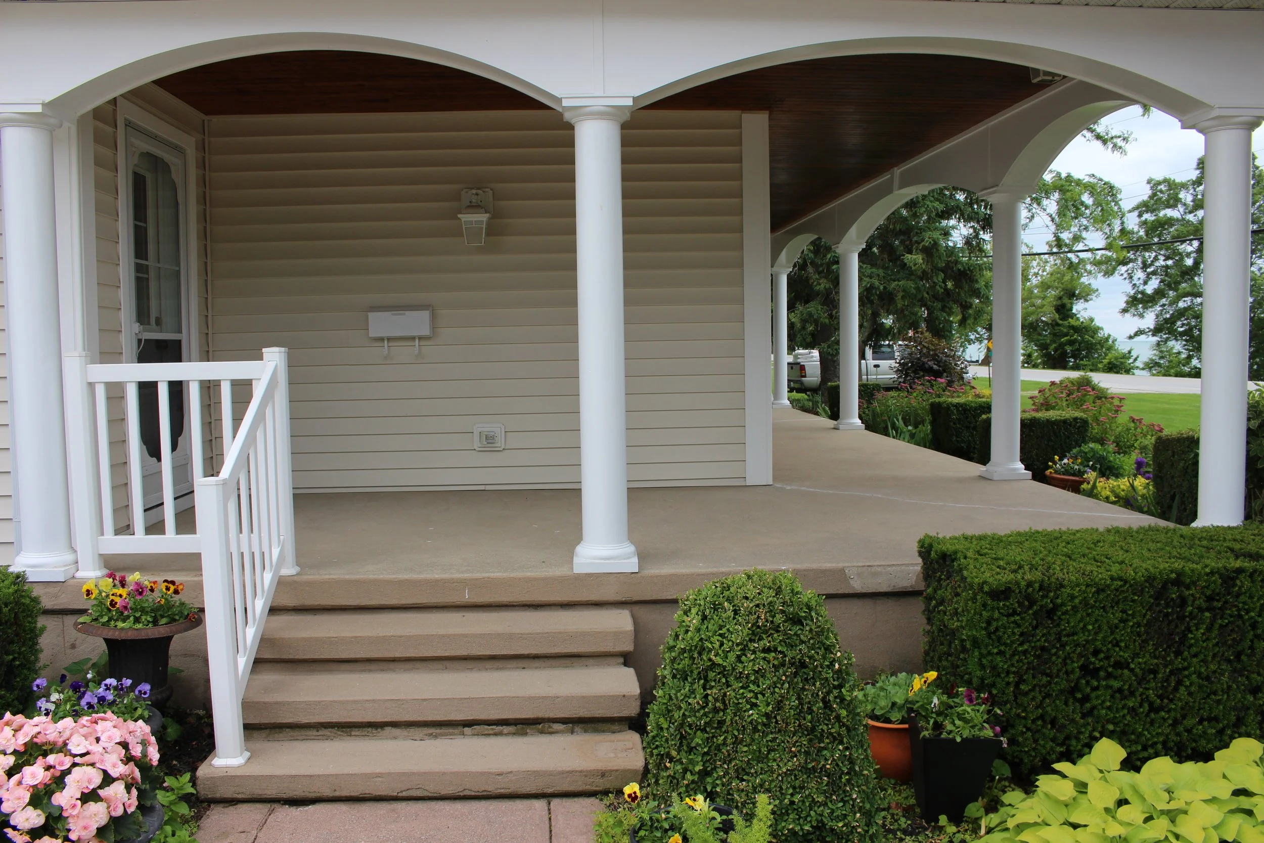 Durable stone porch and steps resurfacing before
