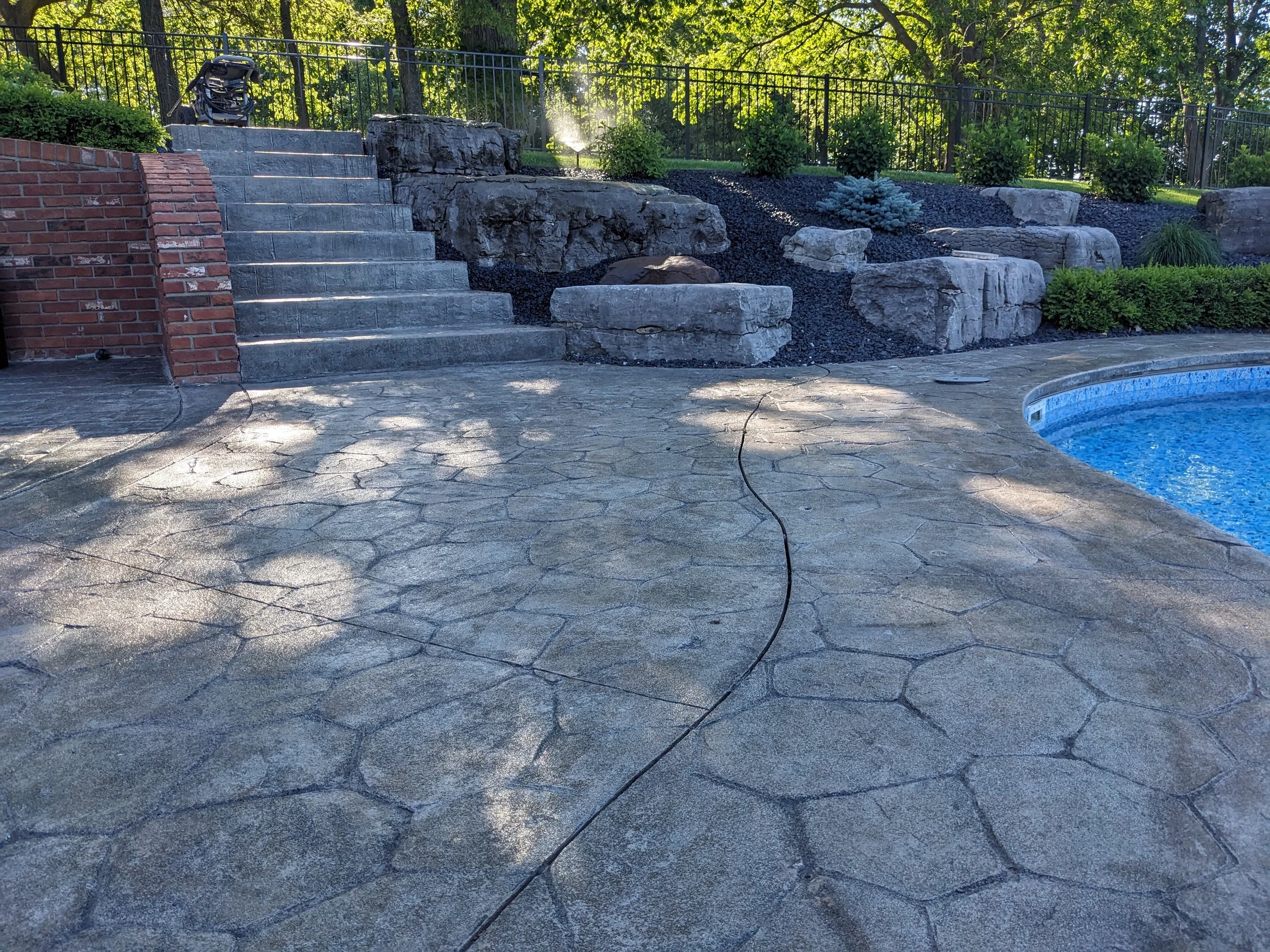 stone pool deck resurfacing before