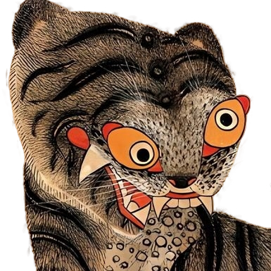 An image of a Korean folk art tiger