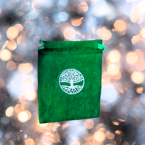 Green Tree of Life Velvet Pouch