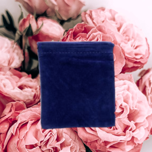 Plain Blue Velvet Pouch