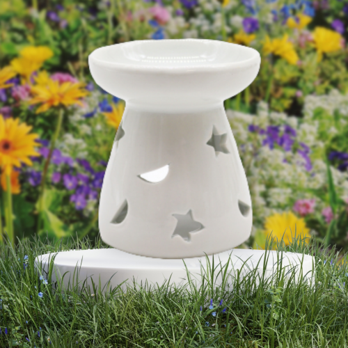 White Moon & Stars Essential Oil Burner