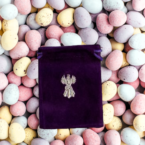 Purple Angel Wing Velvet Pouch