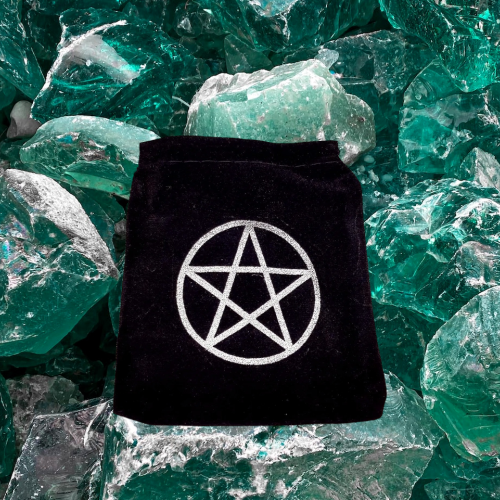 Black Pentagram Velvet Pouch