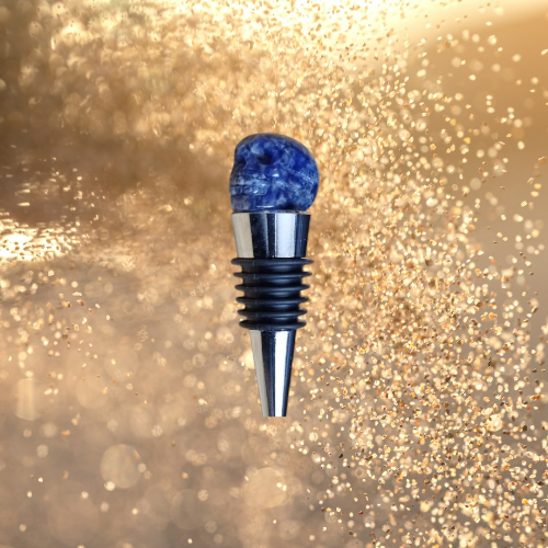 Sodalite Skull Bottle Stopper