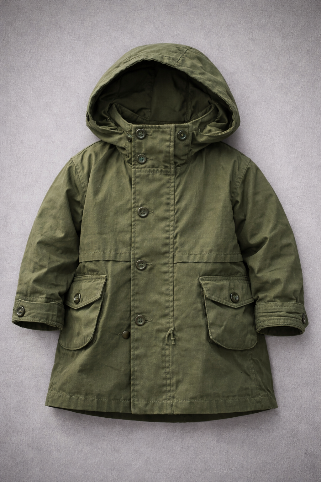 Green overcoat button up