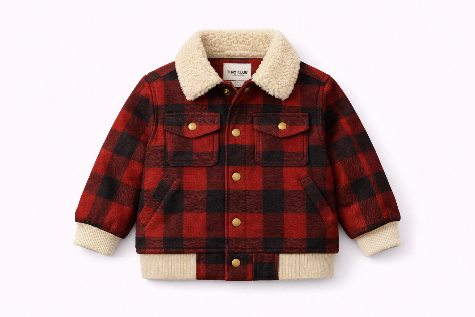 Little tartan coat with white collar