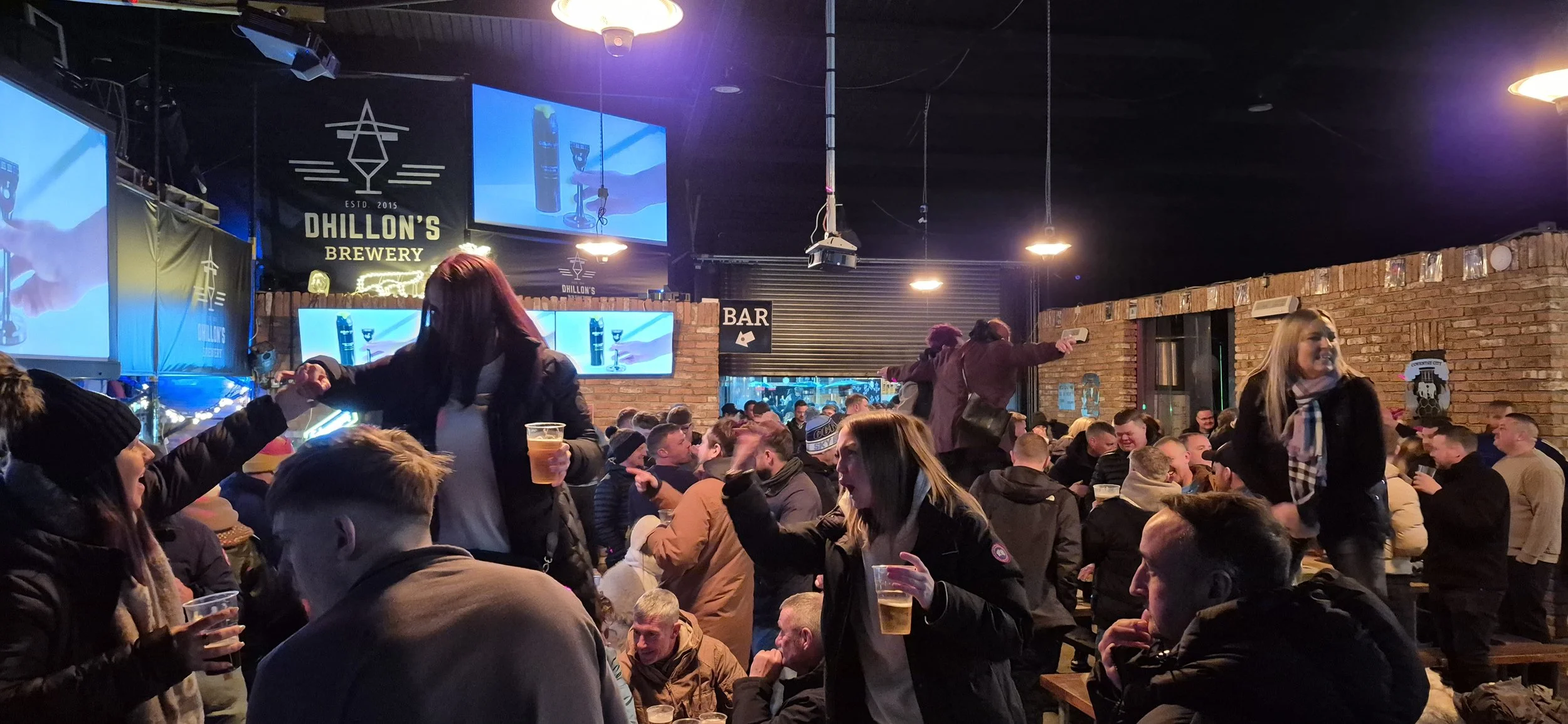 Pre Match at Dhillon's Brewery with the Mighty Sky Blue Army. coventry 