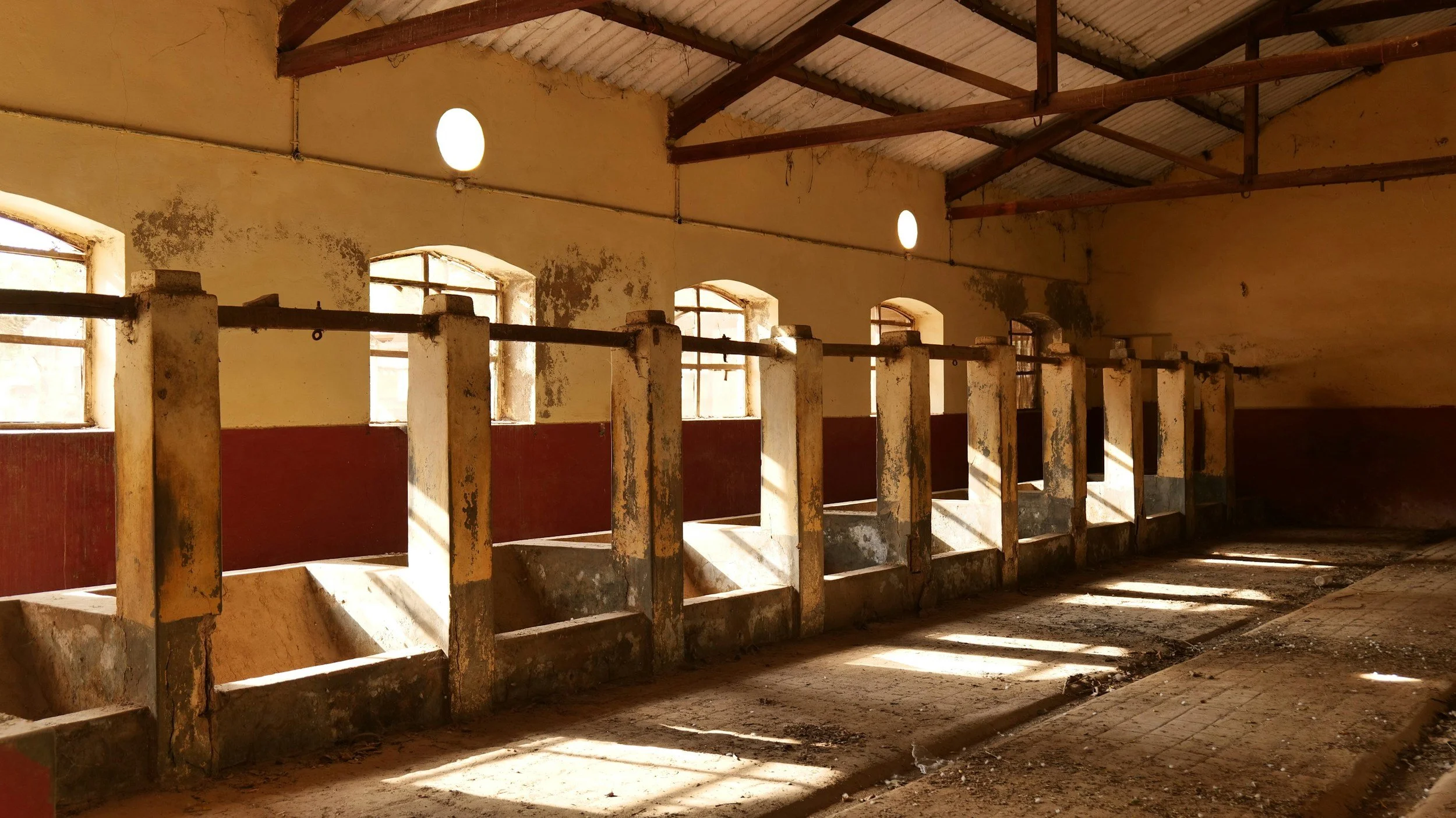 The Old Dairy parlour before it was refurbished into a quirky fun events space