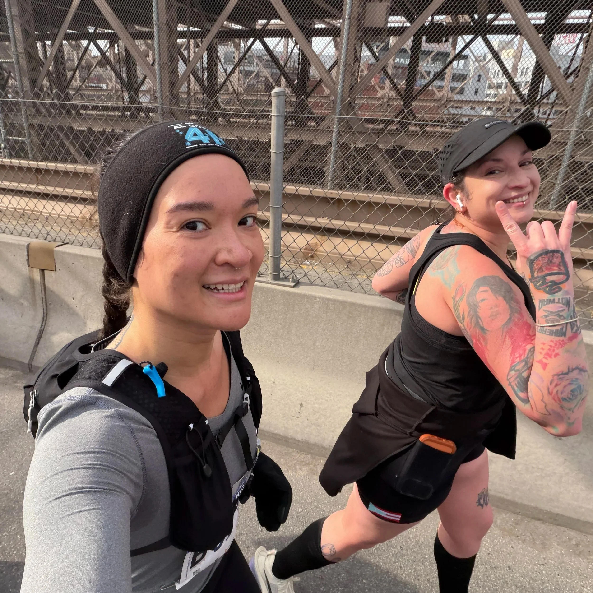 Running the United Airlines Half with my friend Jess, I love the 13.1 distance.