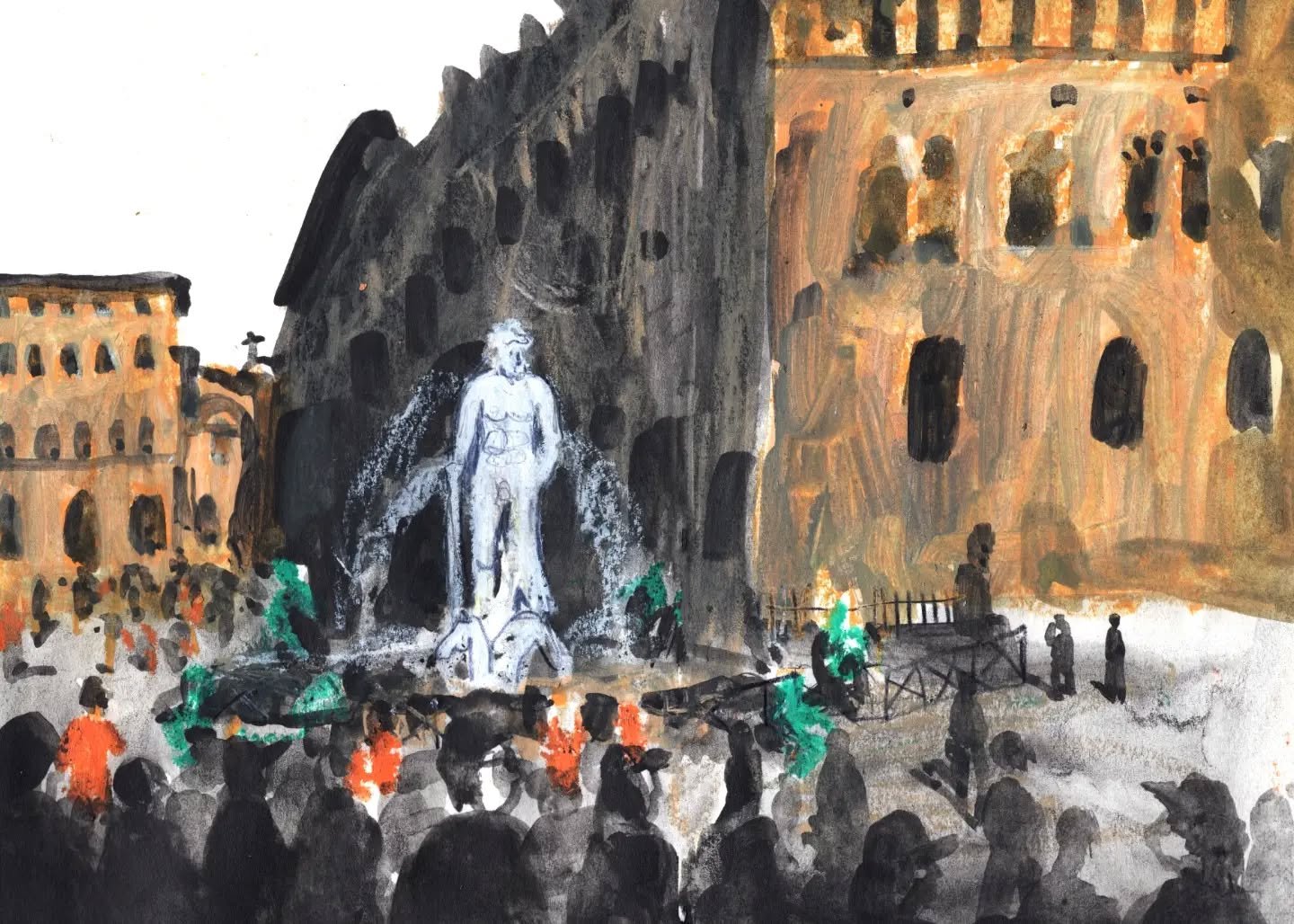 More Italy...This time Florence!

In prep for the #3materialsdrawingchallenge I have been playing with materials! 

Do you ever go backwards when you try making a painting more than once? Maybe its too familiar (I made it from a photo I took in Italy