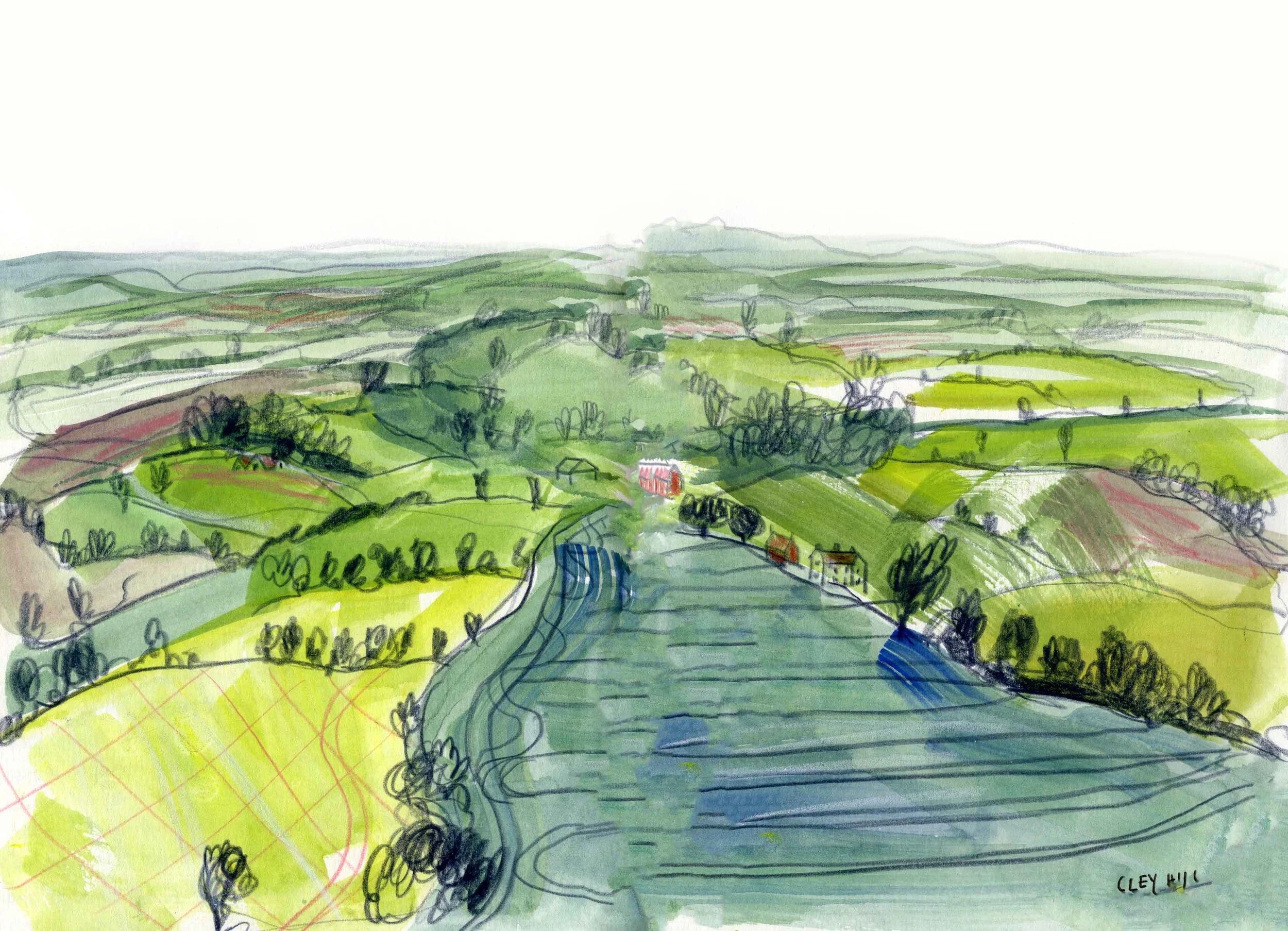 English somerset fields and countryside painting by ellie middleton.jpg