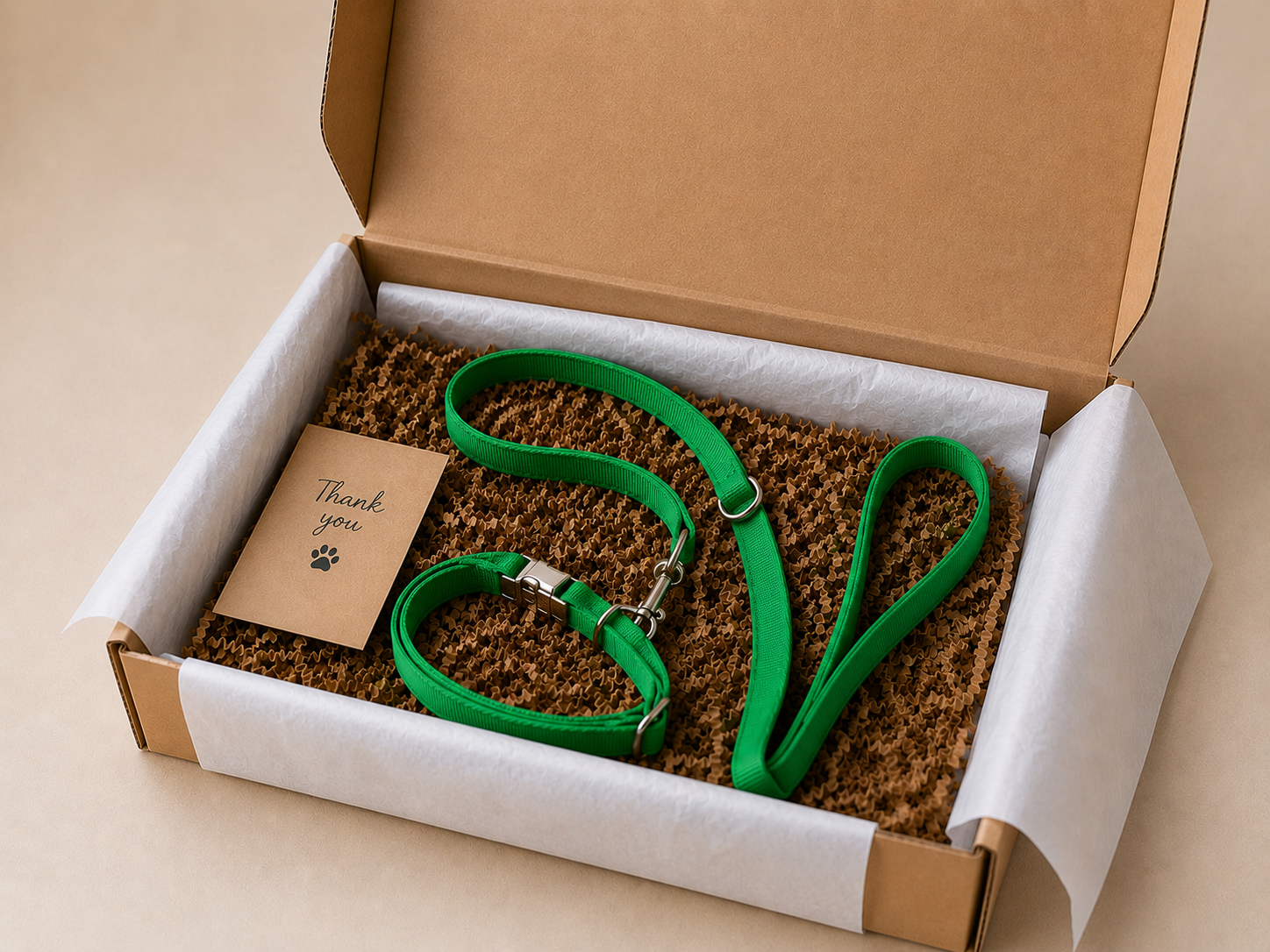 B.P.T.S GREEN LEAD & COLLAR SET