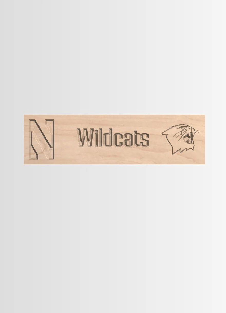 Apron engraving for Northwestern Wildcats
