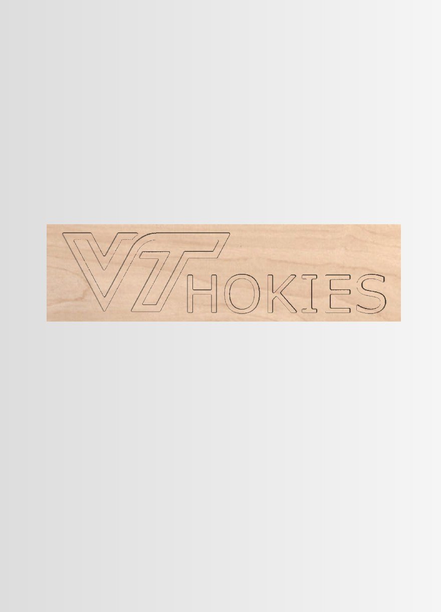 Apron engraving for Virginia Tech Hokies