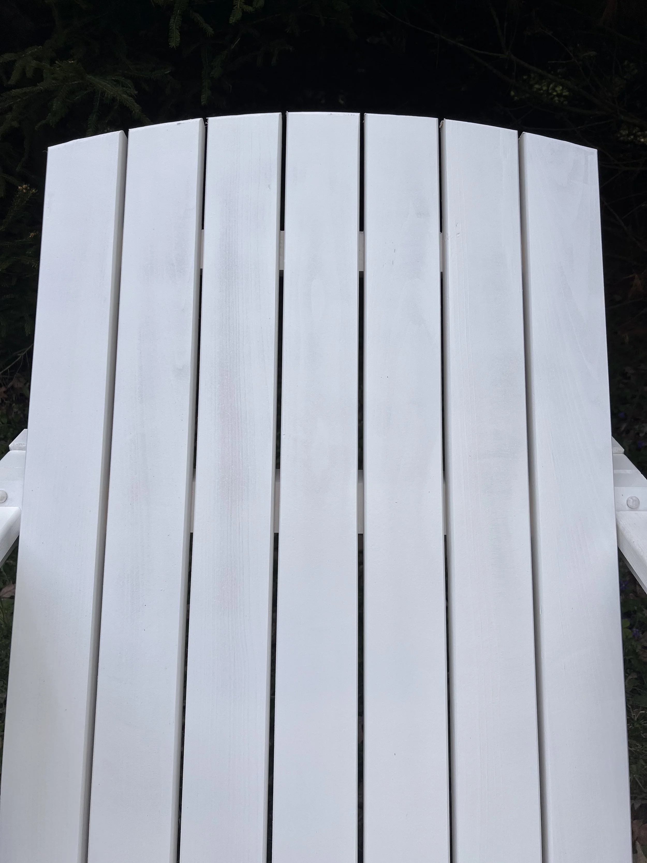 Closeup view of painted Cypress rocker
