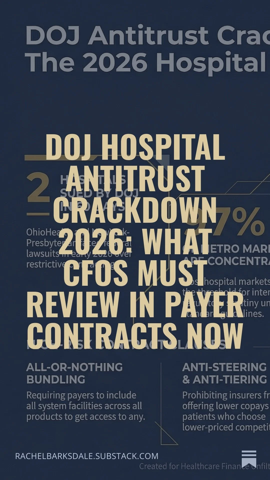 DOJ Hospital Antitrust Crackdown 2026: What CFOs Must Review in Payer Contracts Now