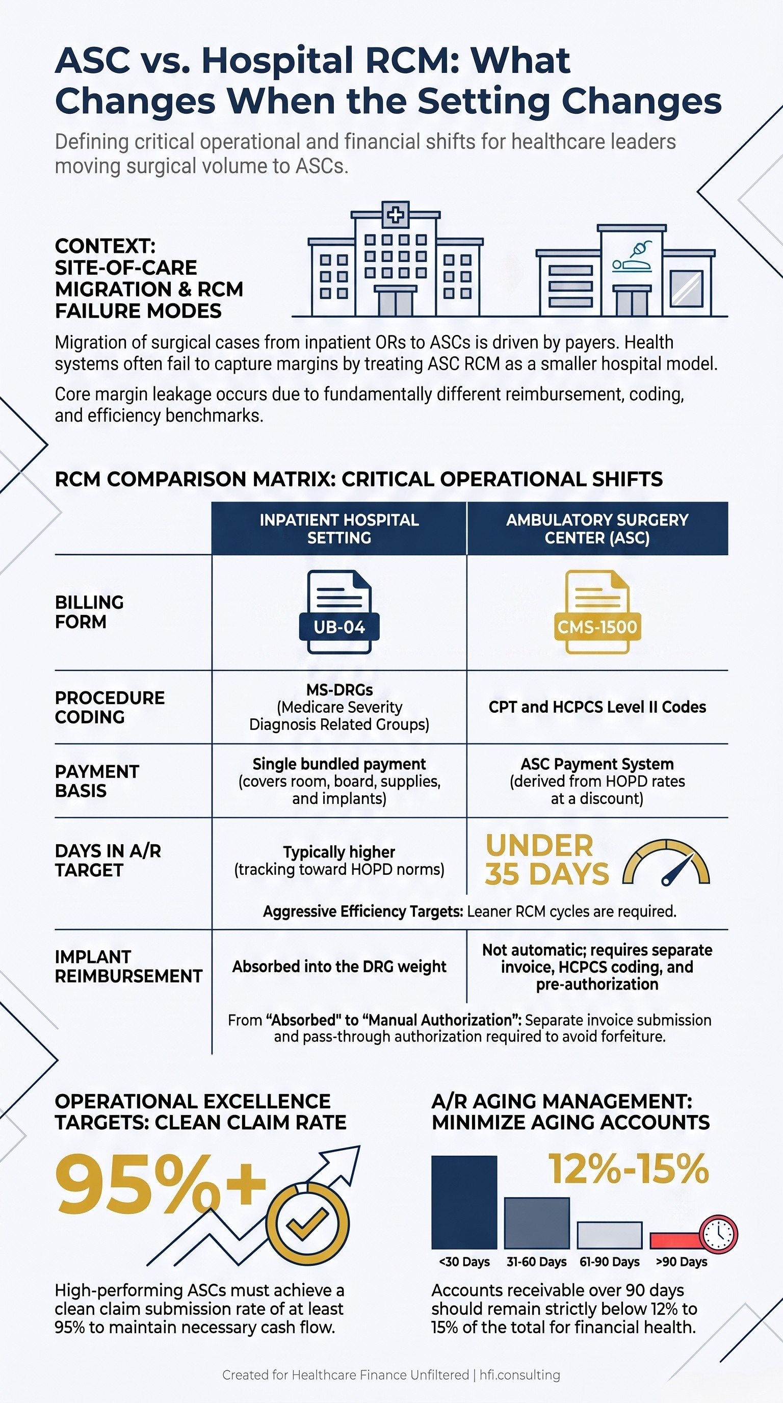 Give finance and RCM leaders a reference table they will save and use, anchoring the article as a resource they return to.