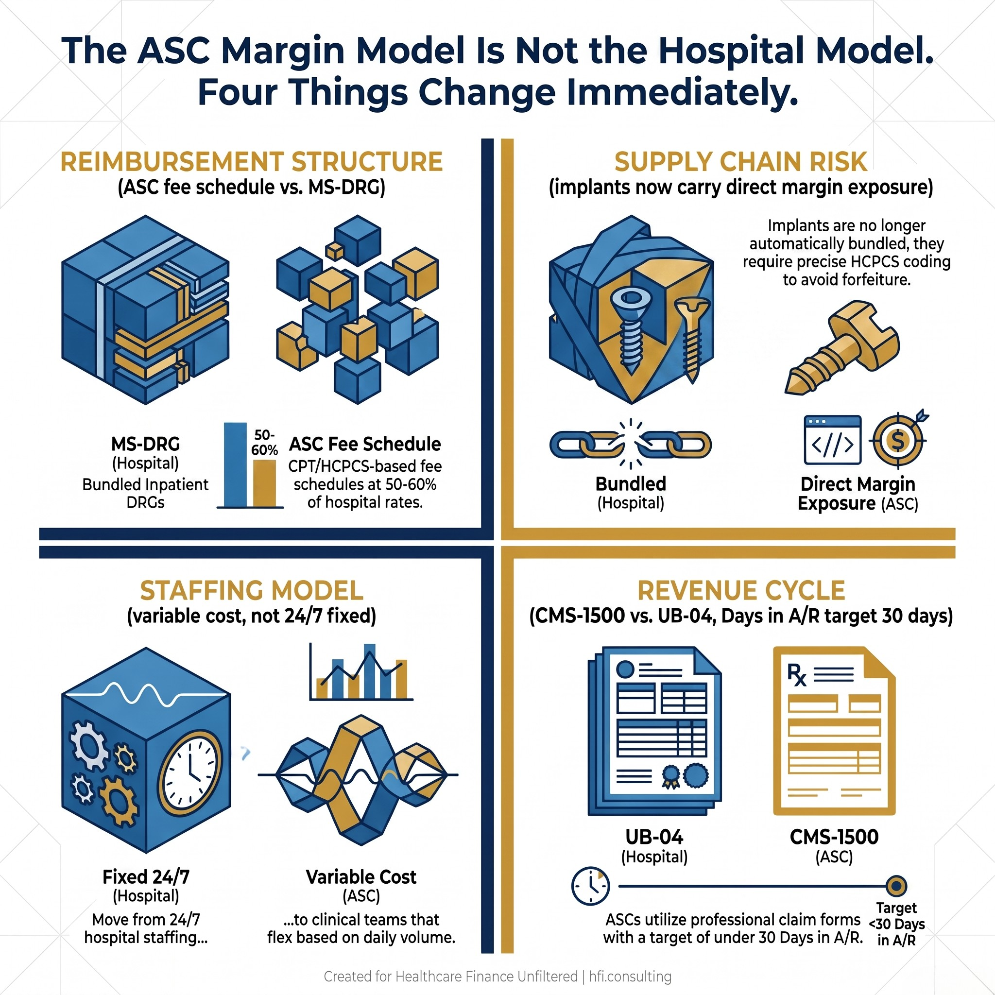 Establish immediately that this is a financial framework piece, not a clinical operations piece. Anchors the CFO reader in the four pillars before the article begins.