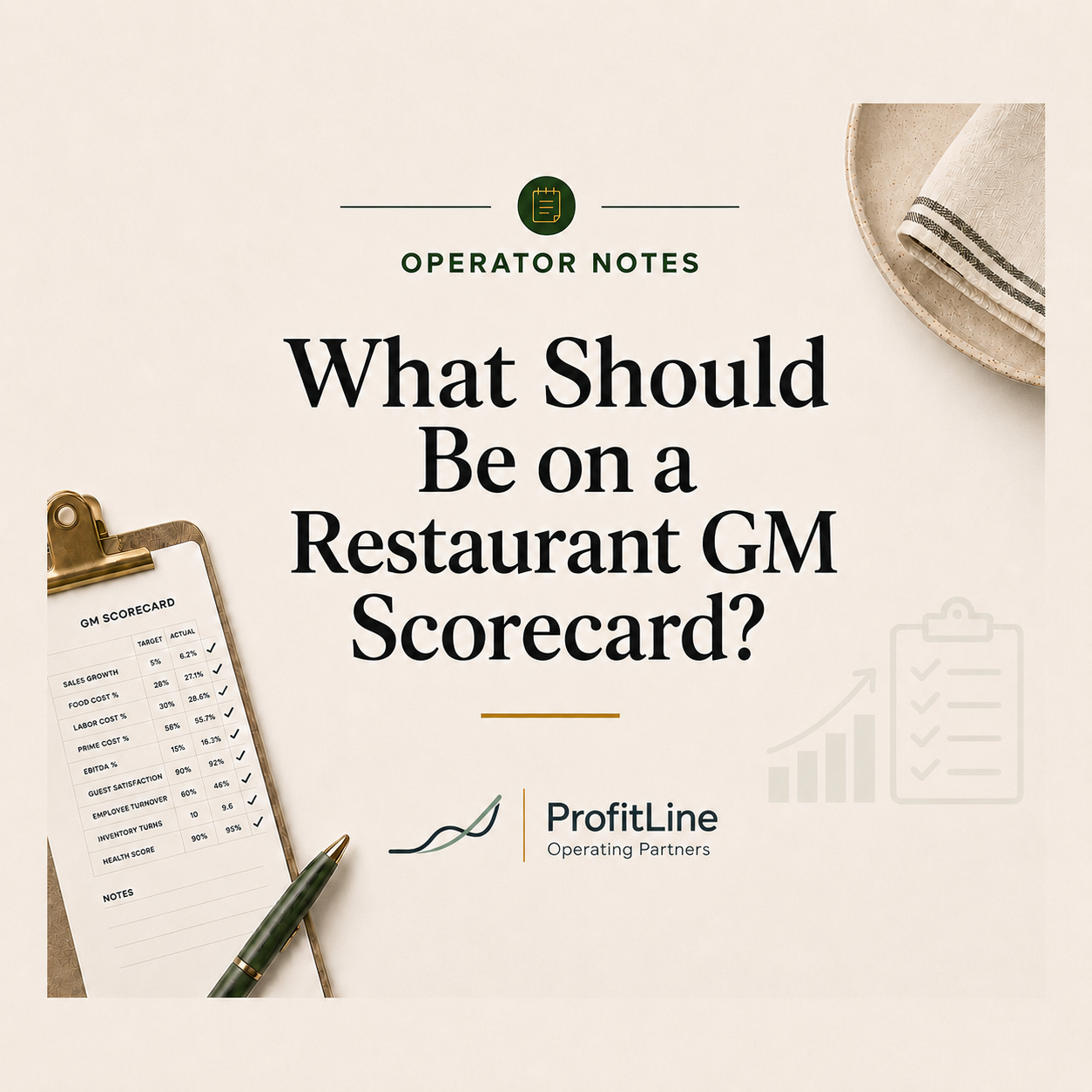 What should be on a Restaurant General Manager scorecard?