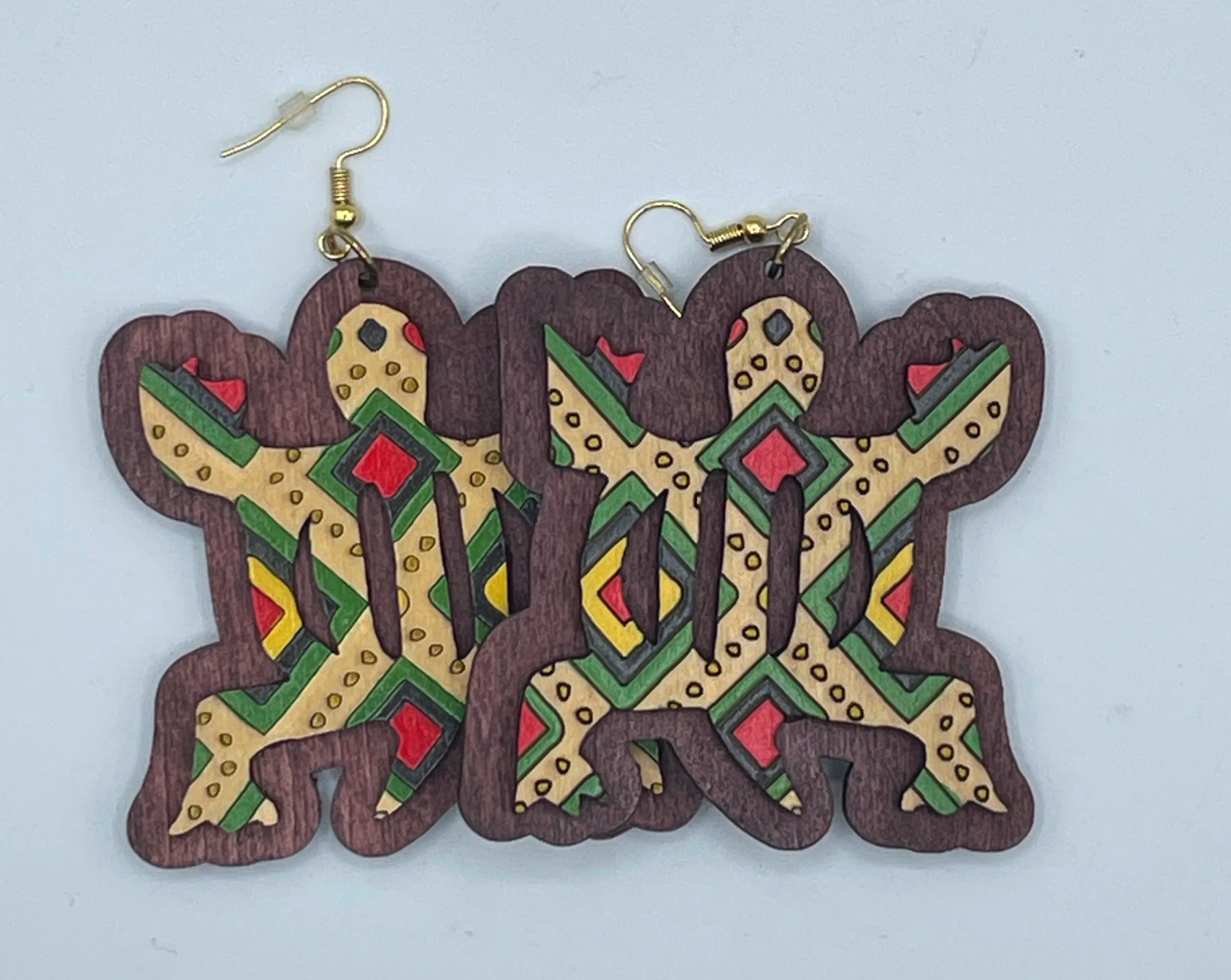 Denkyem in Color Earrings
•	Womens Earrings and Adinkra Collection
•	Launched and Live!
