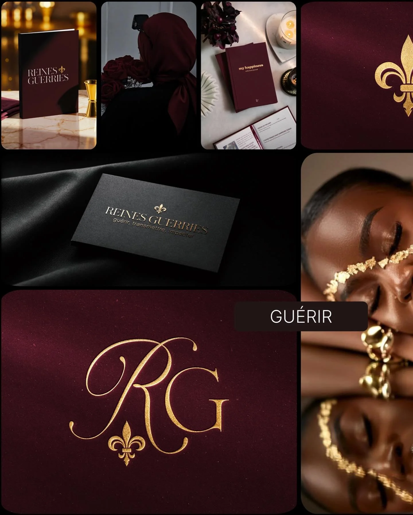 Cr&eacute;er l&rsquo;identit&eacute; visuelle de @reines_guerries_ , c&rsquo;&eacute;tait traduire une transformation int&eacute;rieure profonde en image ⚜️

Un espace pens&eacute; pour les femmes afro-descendantes qui refusent de rester petites, sil