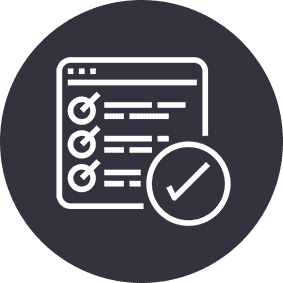 Icon eines Webseitendefinitions mit Checkmark