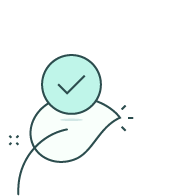 Icono de una hoja on con un signo de verificación