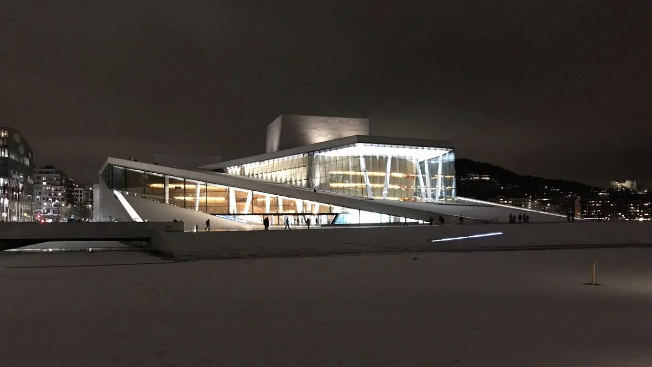 Oslo Opera House architecture at night