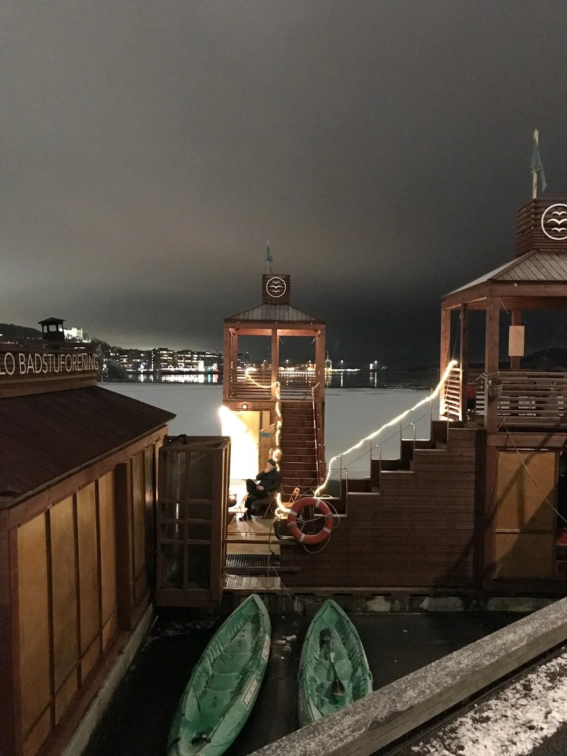 Lakeside sauna and firelight in Norway