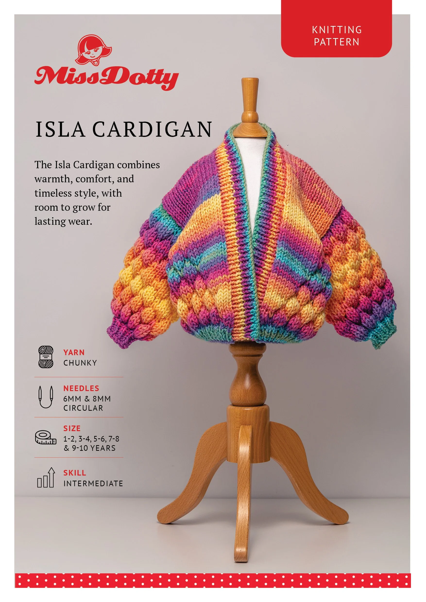 The Isla Children's Cardigan *PDF Download* INTERMEDIATE