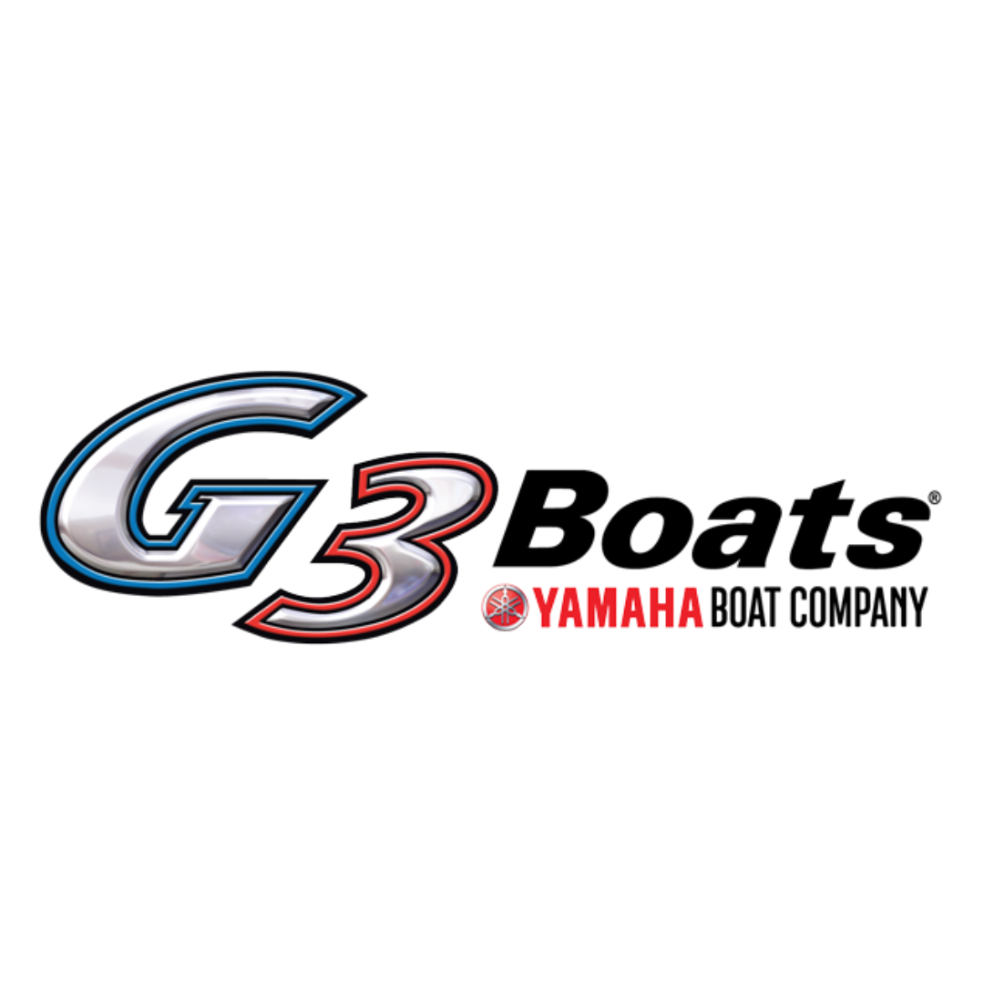 Logo for G3 Boats by Yamaha Boat Company with stylized text and Yamaha emblem