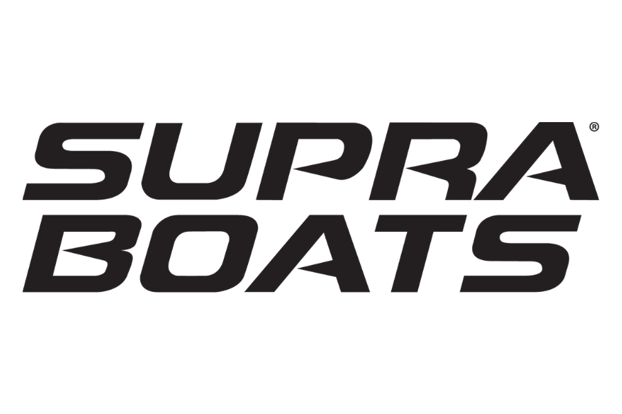 Logo with the words "Supra Boats" in bold, stylized black text on a white background.