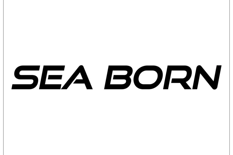 Text in black bold uppercase reads 'SEA BORN' on a white background.