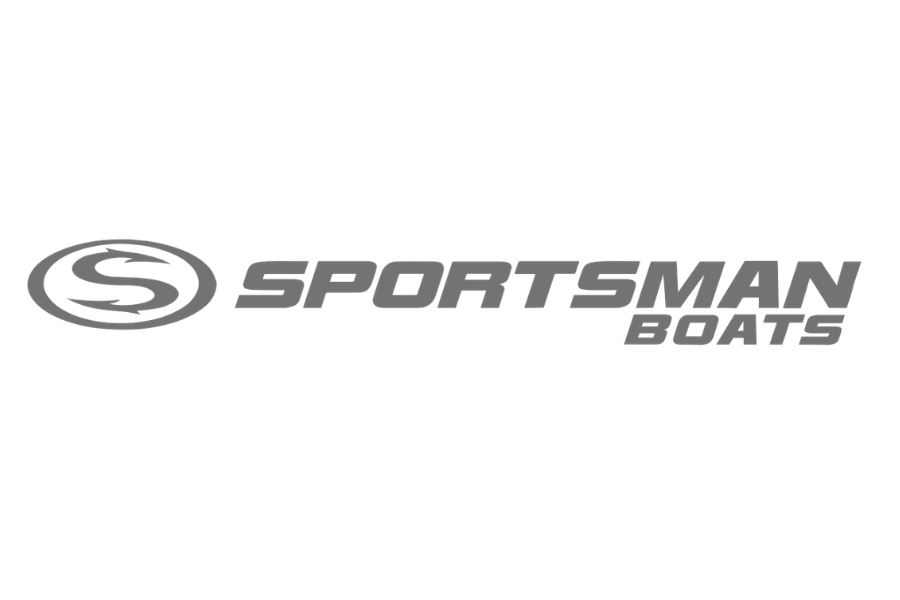 Logo of Sportsman Boats featuring stylized 'S' inside a circle and the company name in bold uppercase letters