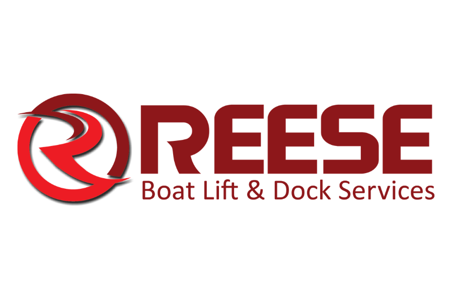 Reese Boat Lift & Dock Services logo with a stylized letter R in a circular design.