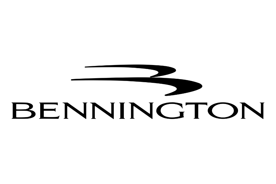 Bennington logo with stylized black swoosh above the company name.