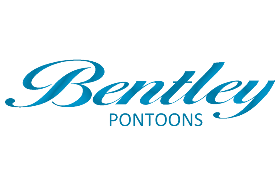 Bentley Pontoons logo in blue text on a white background