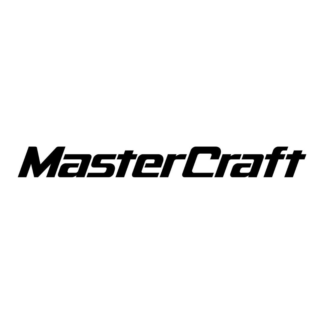 Black and white MasterCraft logo on a white background.