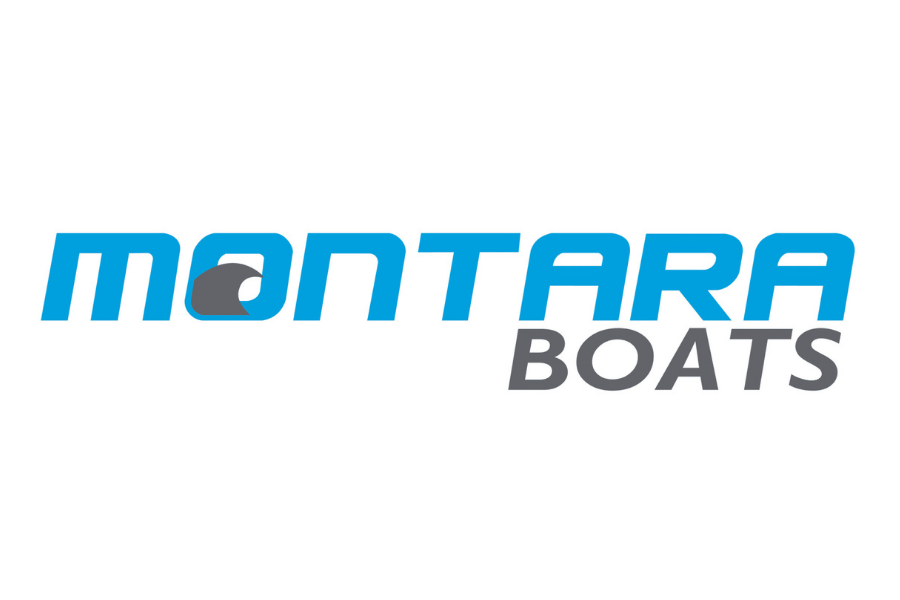 Montara Boats logo with blue and black text on a white background.