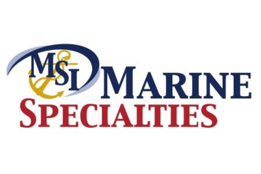 MSI Marine Specialties logo with text in blue and red, featuring a yellow anchor design.