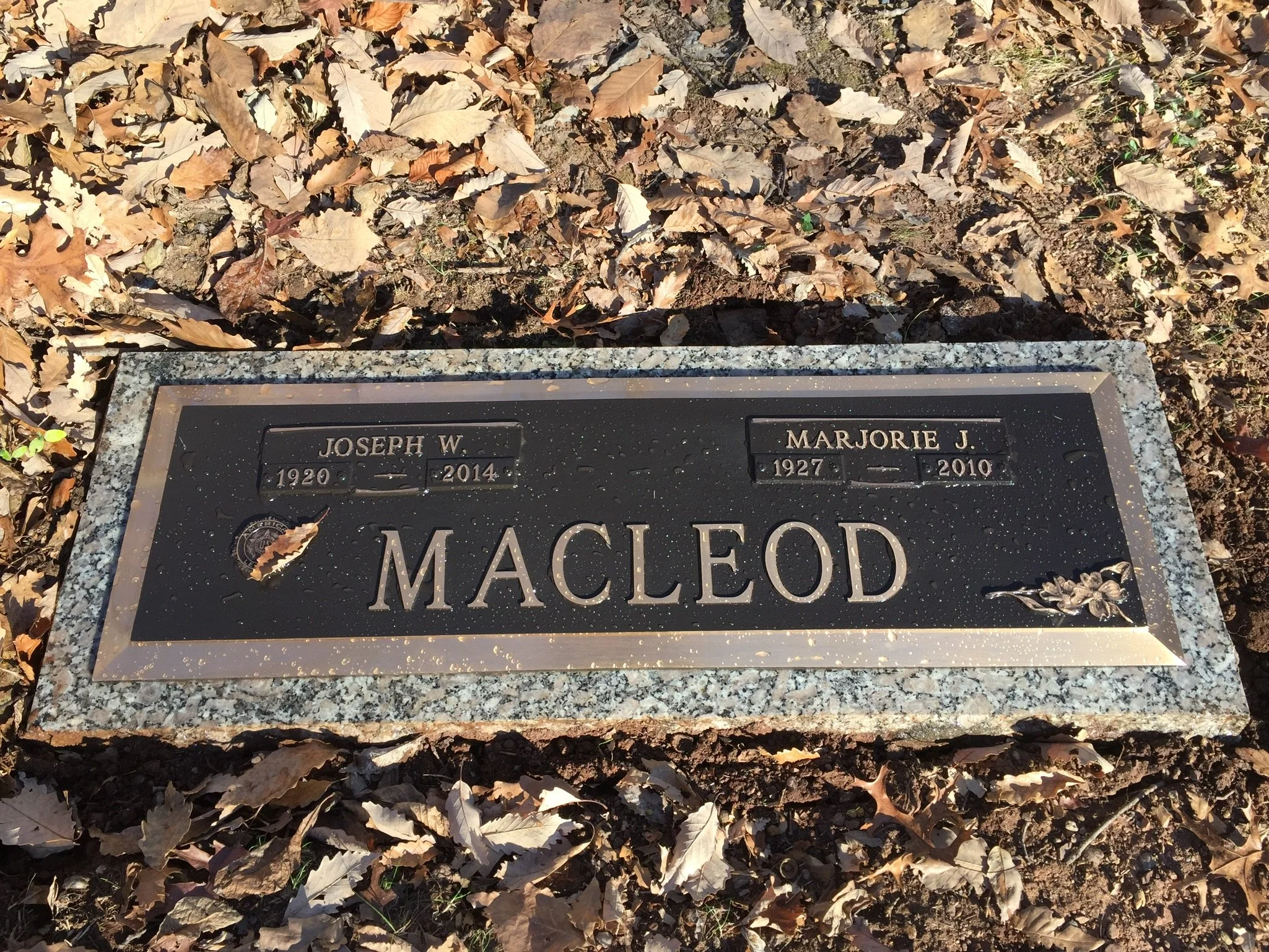 Bronze Double Grave Marker with Granite