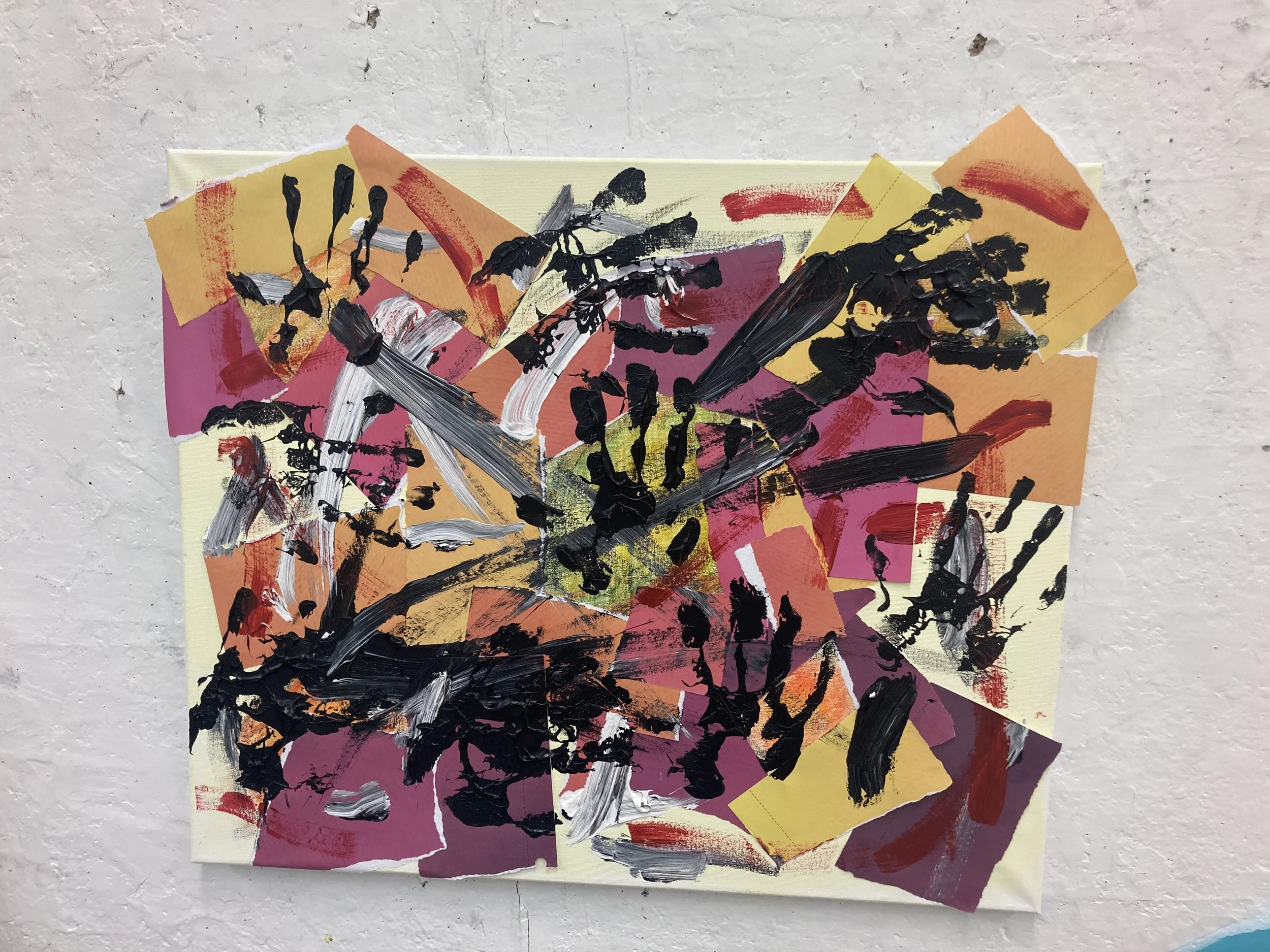 The Hands that Beat acrylic and craft paper 2024