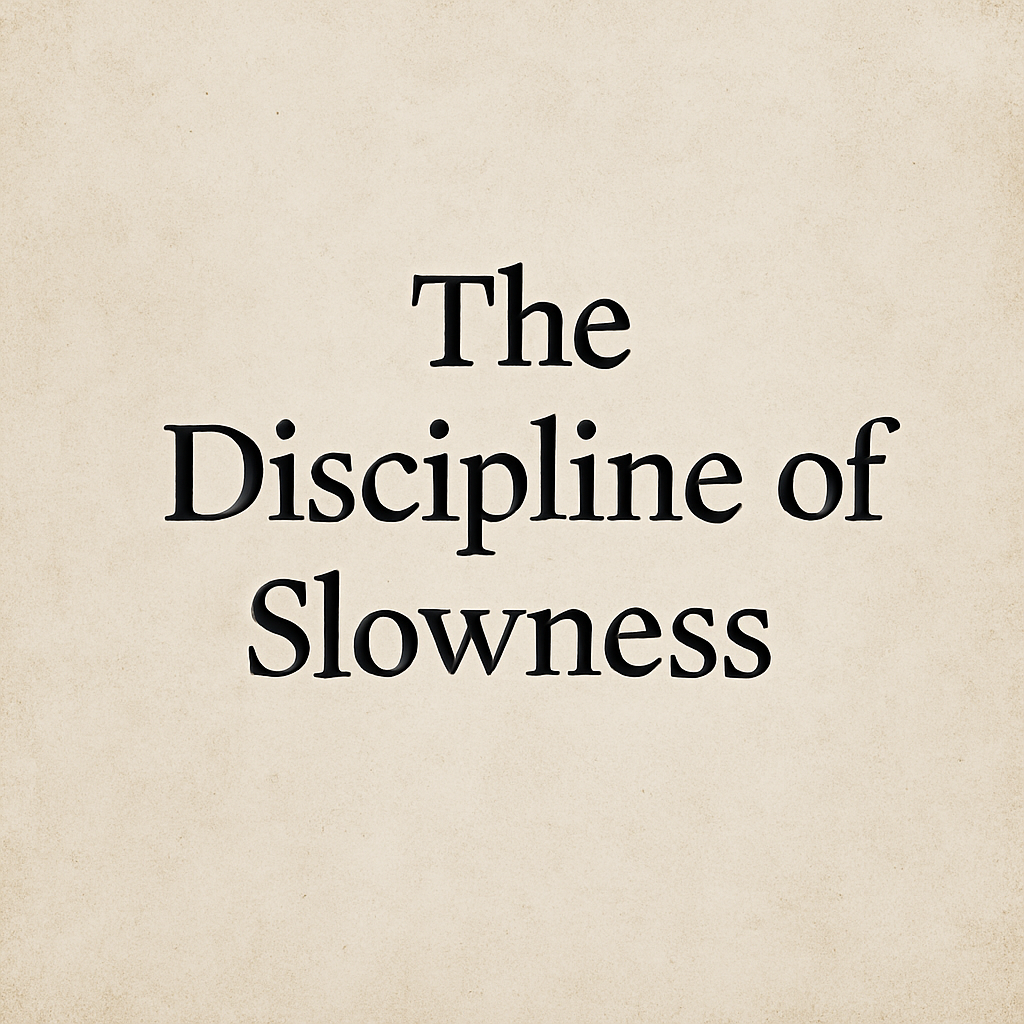 The Discipline of Slowness
